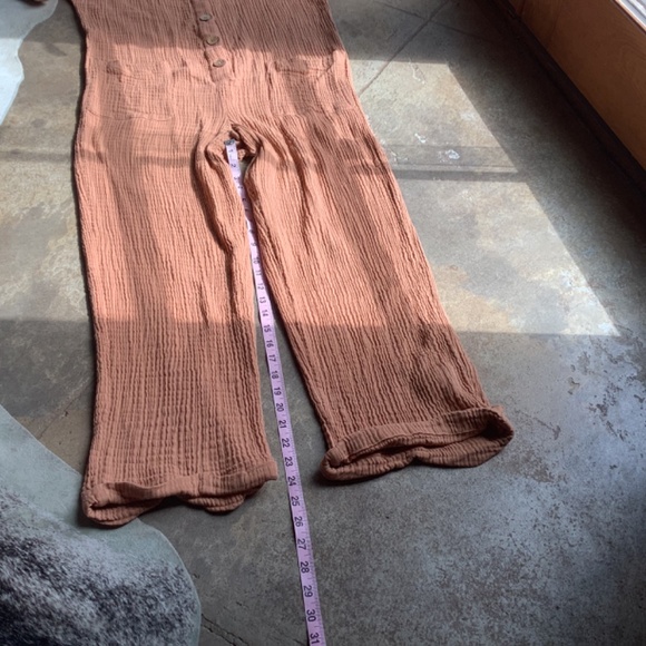 Billabong Badlands Jumpsuit Size L large Romper cotton gauze Peach - Picture 13 of 16